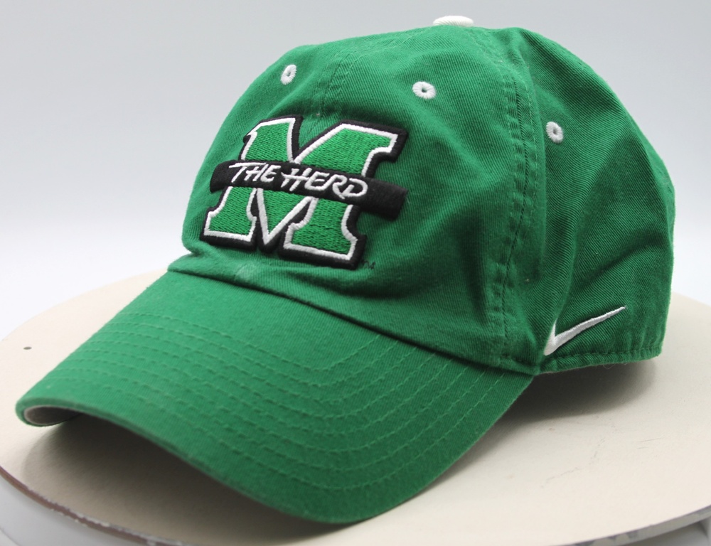 Nike Hat Cap Strap Back Mens One Size Green Marshall The Herd Embroidered